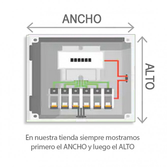 Tapacontador vertical blanco con cuadro de paisaje moderno verde 03 - Cuadrostock