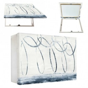 Tapa contador decorativo con líneas abstractas en tonos azules y blancos- Cuadrostock