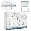 Tapa contador decorativo con líneas abstractas en tonos azules y blancos- Cuadrostock