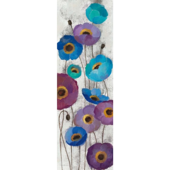 Juego de 2 cuadros verticales de flores azules - Cuadrostock