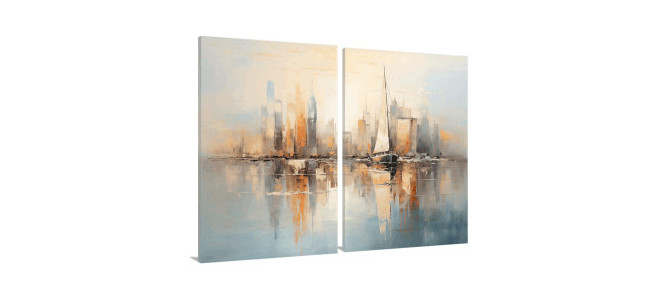 Abstract Sailboats Canvas