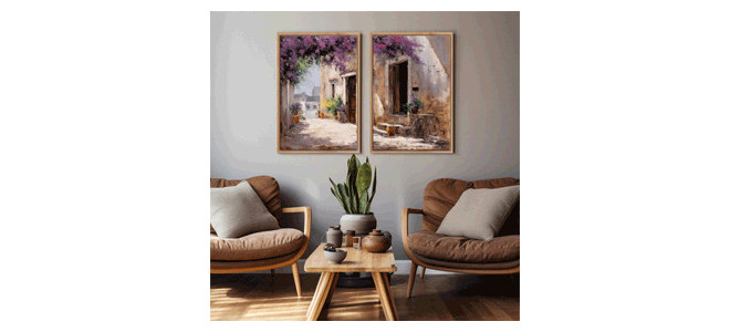 Diptych Paintings  For Living Room