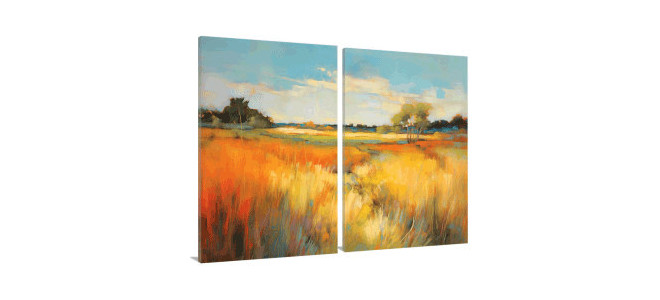 Diptych Canvas Of Landscapes